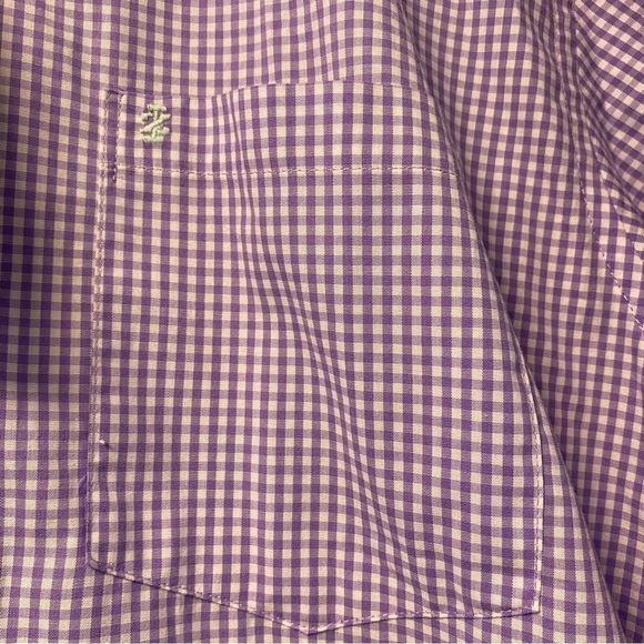 NWT IZOD Natural Stretch 100% cotton Blue Checkered Dress‎ Shirt Size Large - Picture 8 of 9